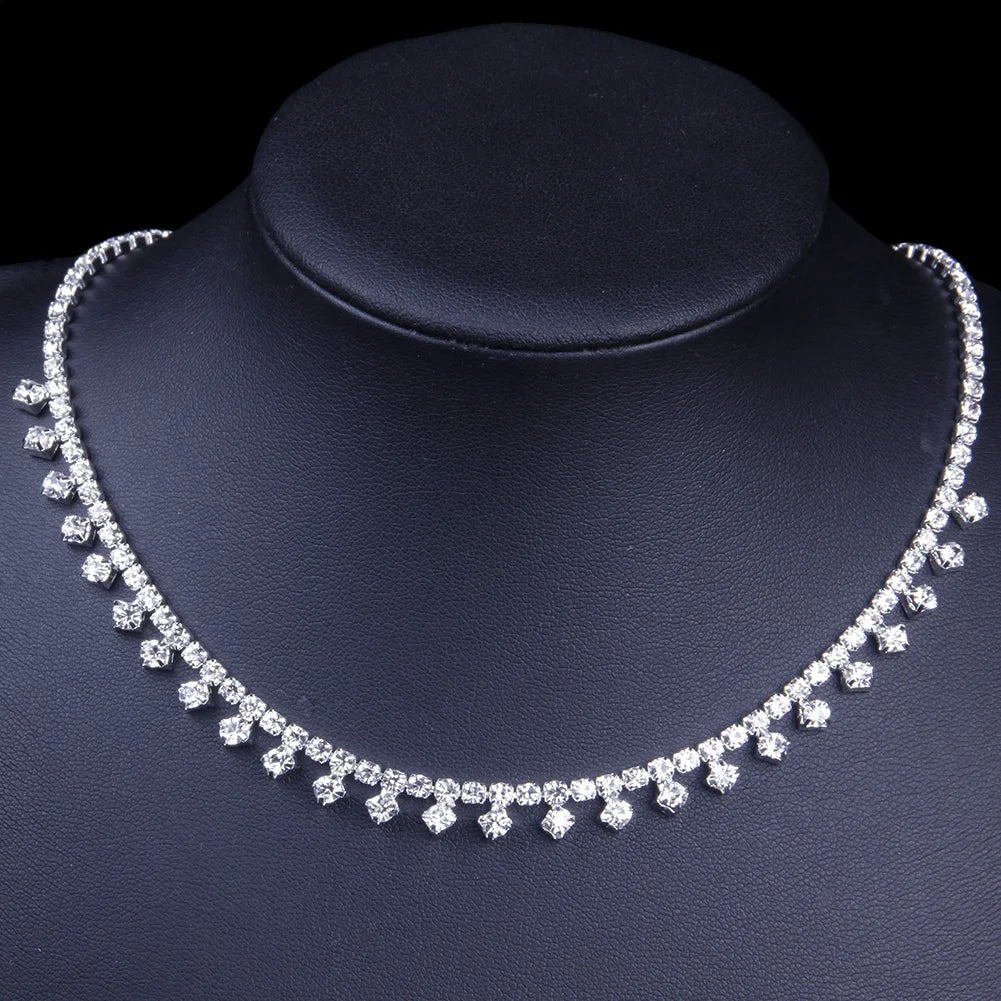 StoneFans Chunky Rhinestone Necklace Choker Wedding Jewelry 2019 Chocker Cute Simple Necklaces Crystal Delicate Bride Women - Fourdemall