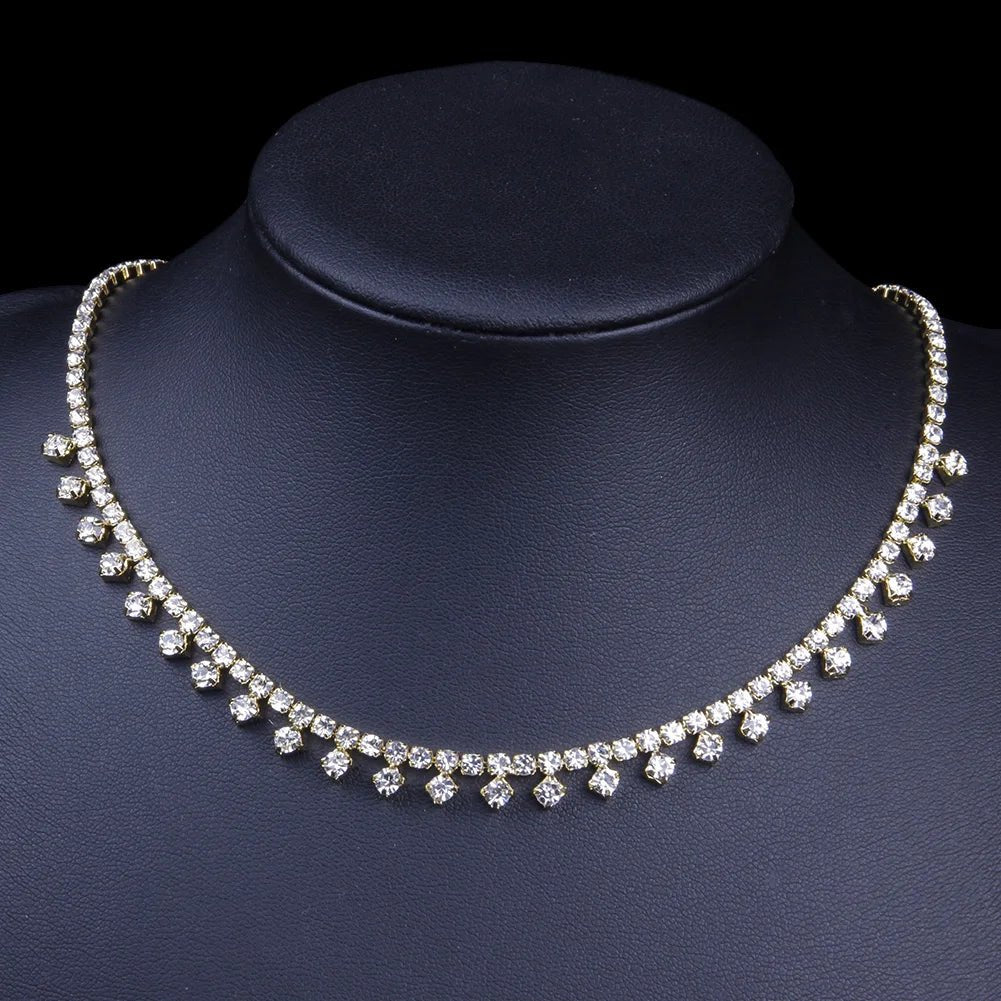 StoneFans Chunky Rhinestone Necklace Choker Wedding Jewelry 2019 Chocker Cute Simple Necklaces Crystal Delicate Bride Women - Fourdemall