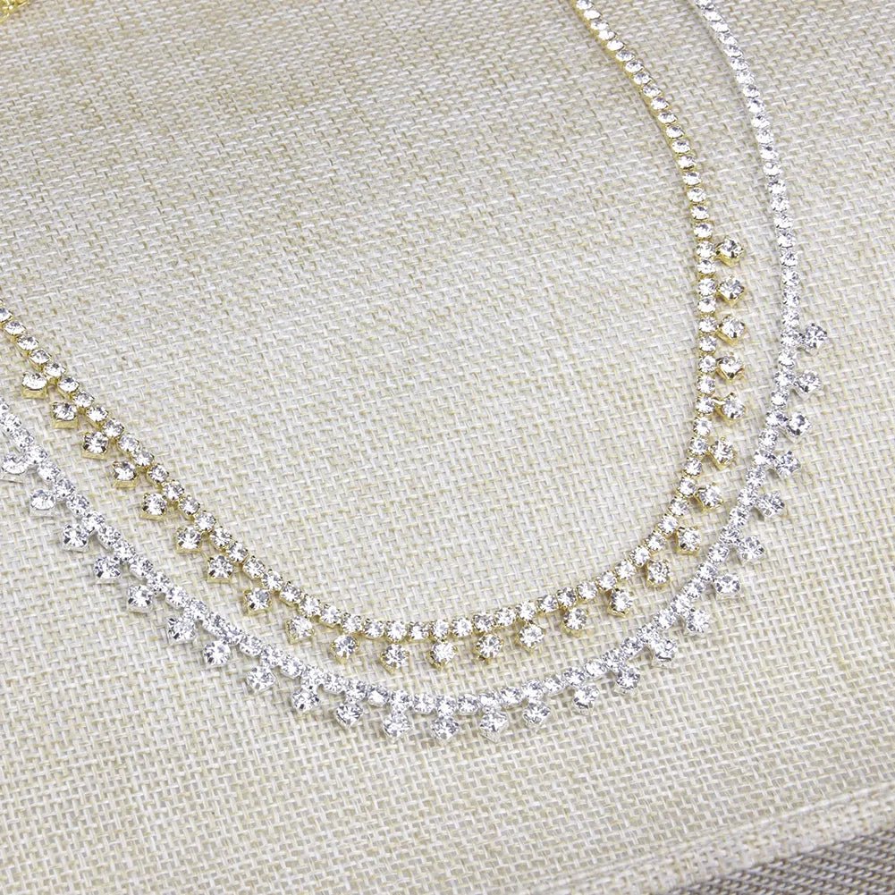 StoneFans Chunky Rhinestone Necklace Choker Wedding Jewelry 2019 Chocker Cute Simple Necklaces Crystal Delicate Bride Women - Fourdemall