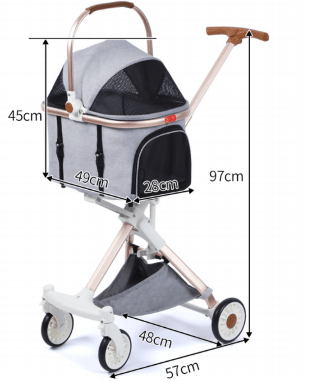 Pet Portable Foldable Dog Trolley | Small & Medium Pet Wagon - Fourdemall