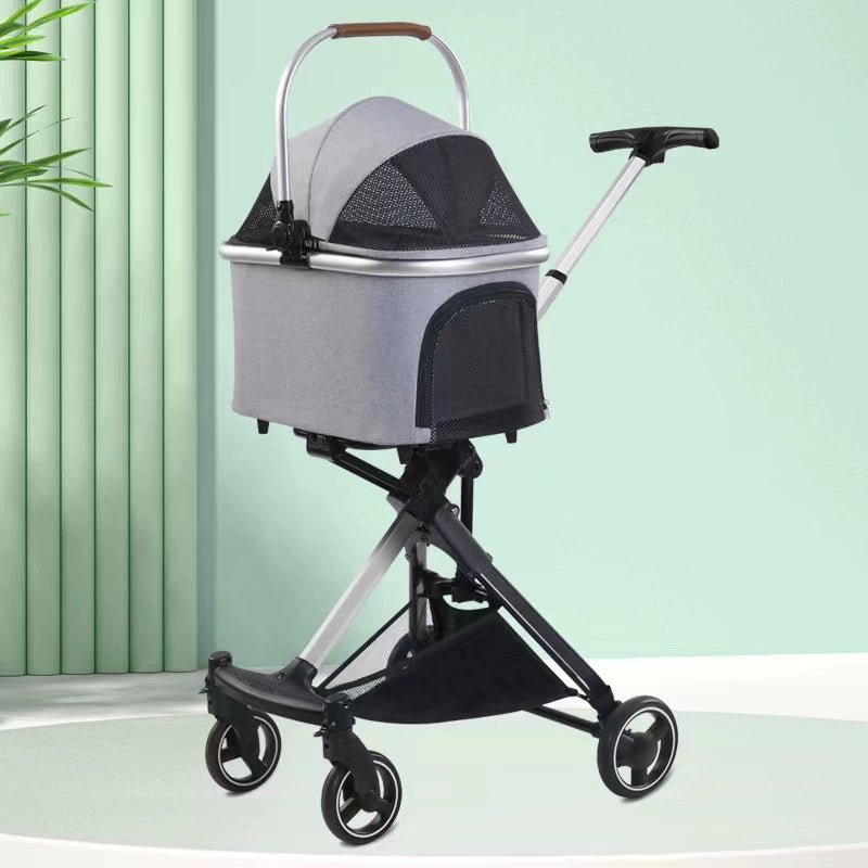 Pet Portable Foldable Dog Walking Car Dog Cat Cabas Diaper Bag Small and Medium Size Dog Cat Trolley Wagon - Fourdemall