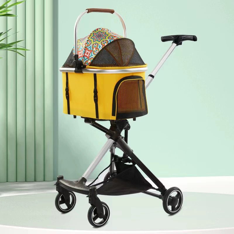 Pet Portable Foldable Dog Walking Car Dog Cat Cabas Diaper Bag Small and Medium Size Dog Cat Trolley Wagon - Fourdemall