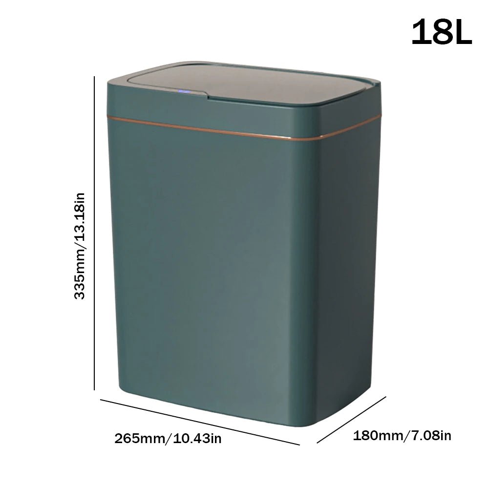 15/18L Auto Motion Sensor Rubbish Can Automatic Trash Bin Waterproof Quiet Wastebasket Rechargeable for Kitchen Bathroom Bedroom - Fourdemall