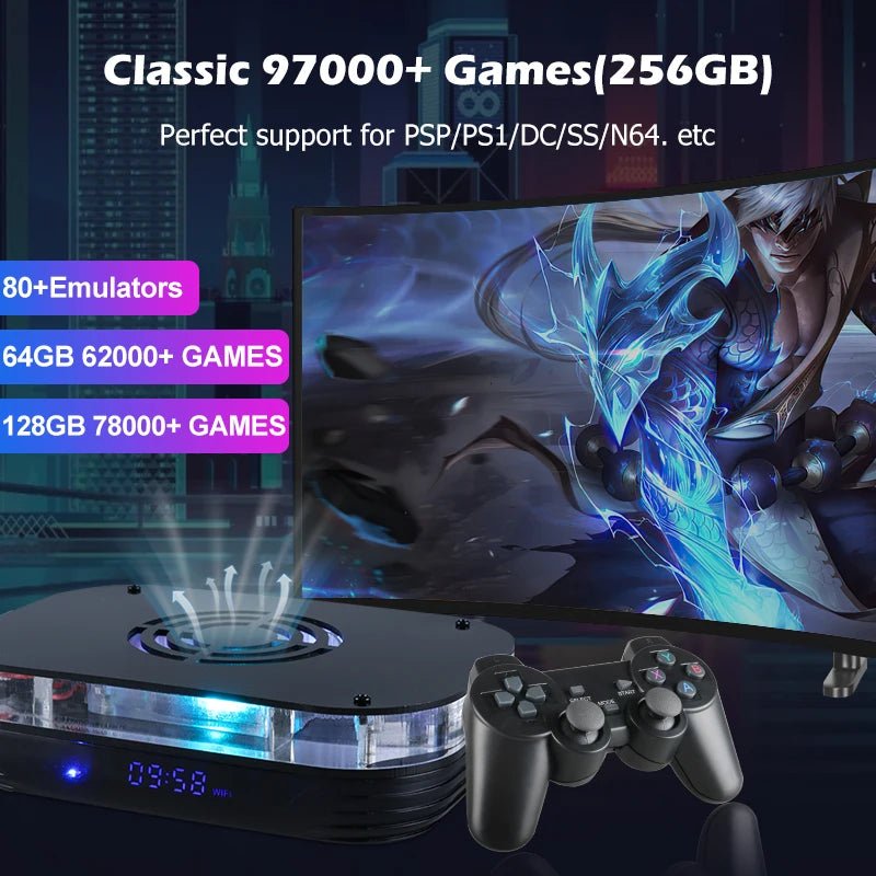 HEYNOW Amlogic S905X4 Retro Video Game Console X4 Max Super Console Android TV GAME BOX 80+ Emulator 97000+ Games 4K HD TVBox - Fourdemall