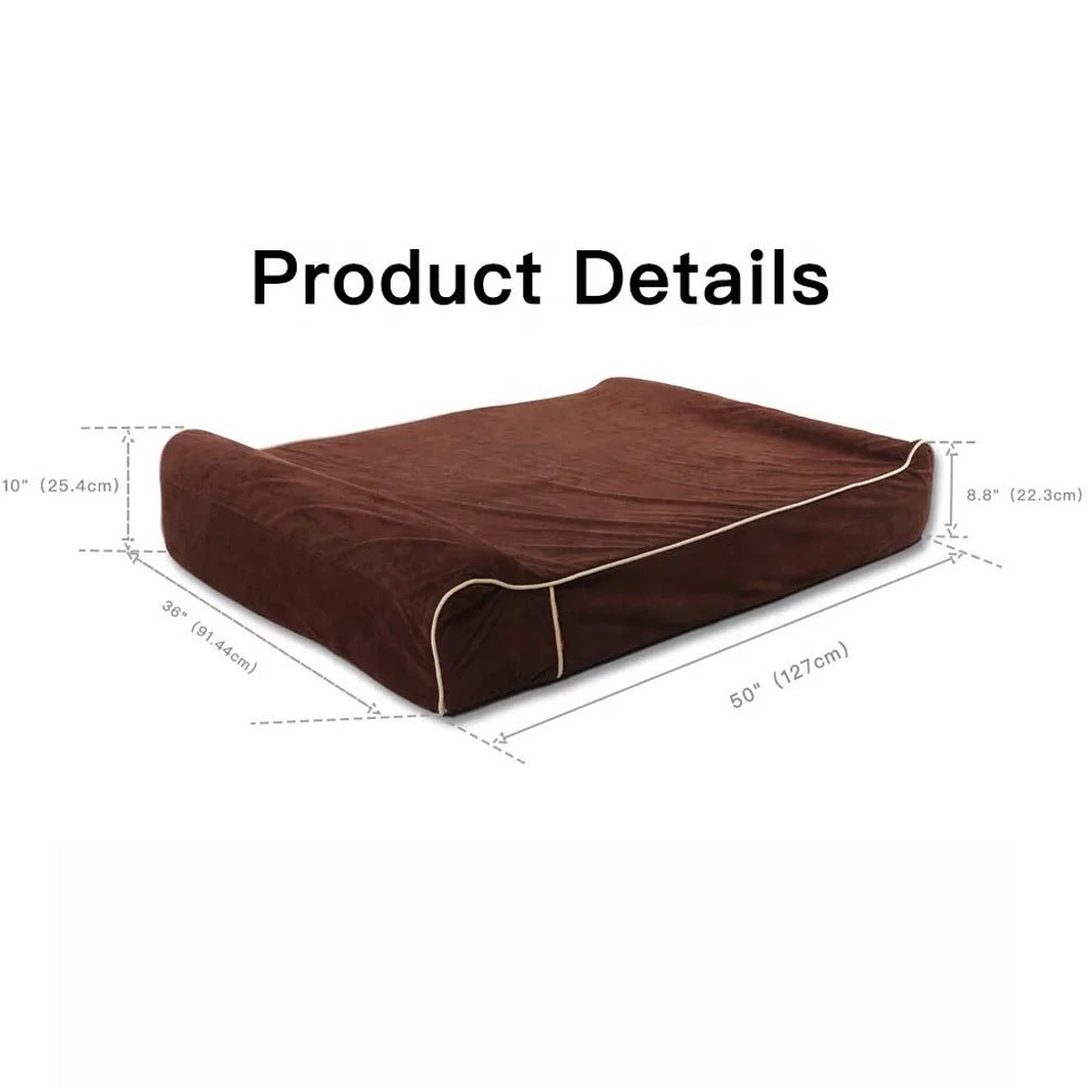 Luxury Orthopedic Memory Foam Dog Bed - Washable Large Canvas Pet Sofa Mattress - Fourdemall