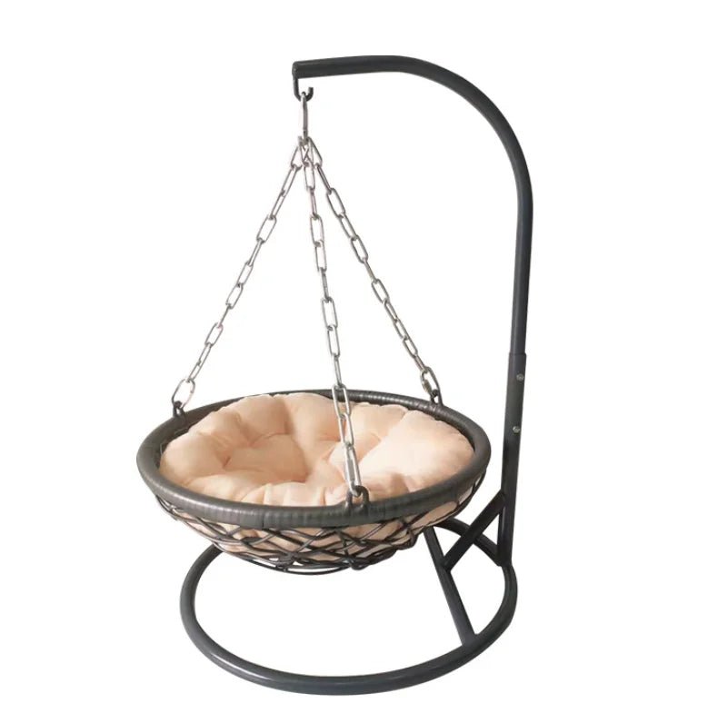 Stylish Pet Supplies Indoor Luxury Hanging rattan Swing Cat Hammock Bed - Fourdemall