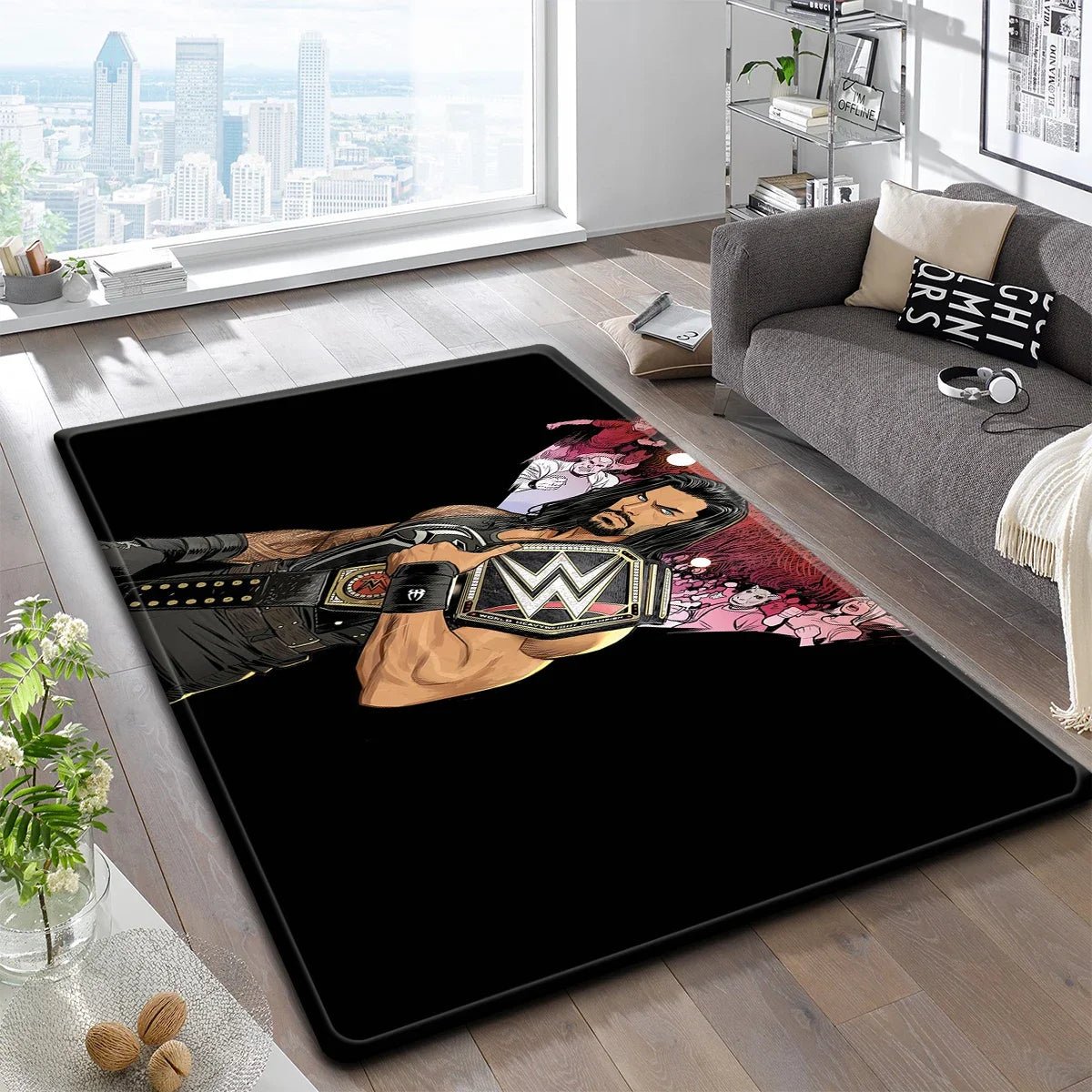 W - WWE World Wrestling LOGO TV GAME Carpet Kitchen Mat Entrance Doormat Bedroom Decoration Living Room Bathroom Anti - slip Rug - Fourdemall