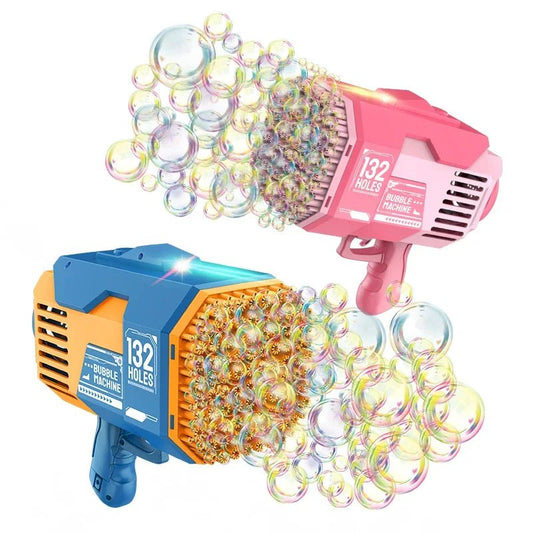 132 Holes Bubble Machine Gun Bubble Machine for Adults Kids Summer Toy Gift Outdoor Indoor Birthday Wedding Party - Fourdemall