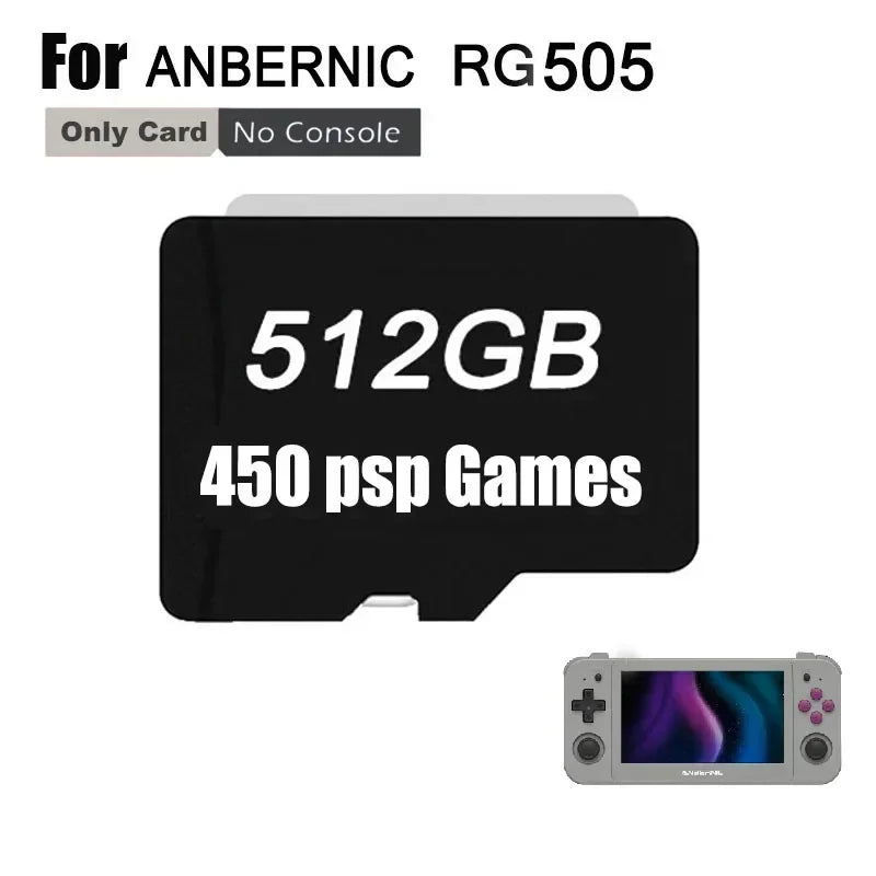 RG505 ANBERNIC TF Card Memory Cards 64G 128G 256G 512G Memory Cards Games 70000 Games PS 450 GAMES Retro Handheld Console - Fourdemall