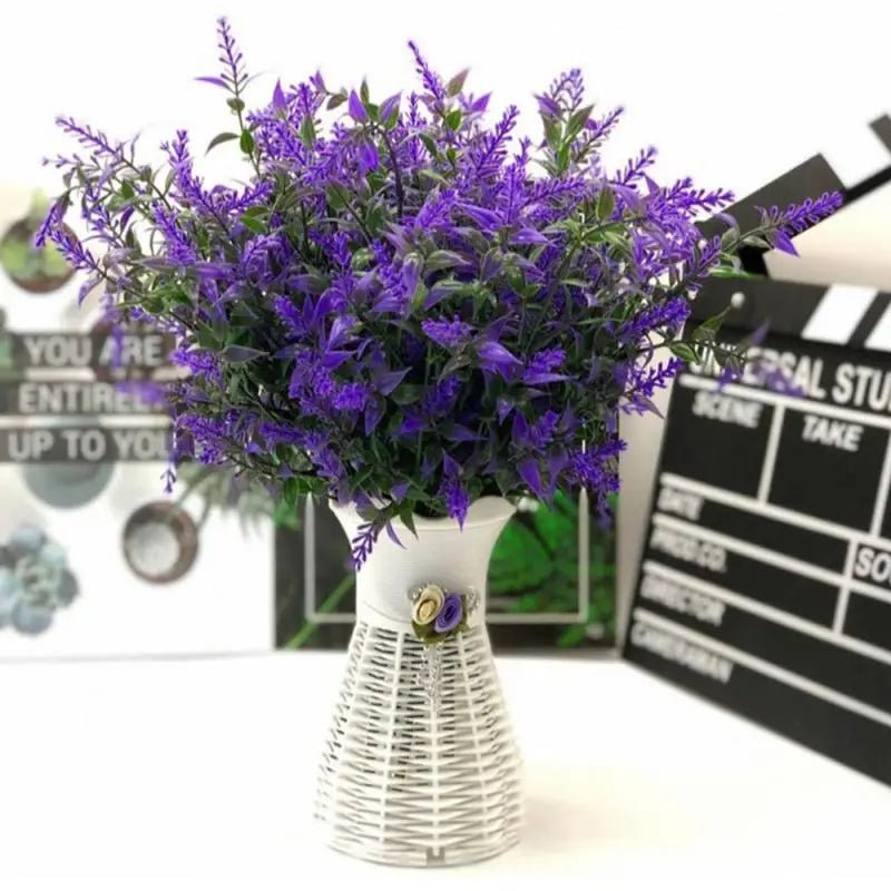 36cm Artificial Flower Plastic Lavender Fake Plant Wedding PHome Garden Decoration Bridal Bouquet Table Setting Household Suppli - Fourdemall