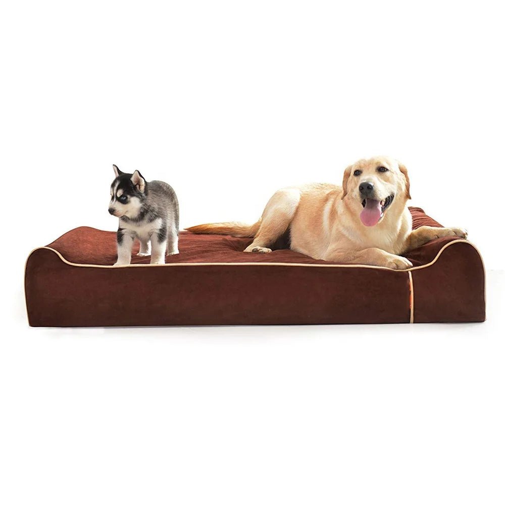 Luxury Orthopedic Memory Foam Dog Bed - Washable Large Canvas Pet Sofa Mattress - Fourdemall