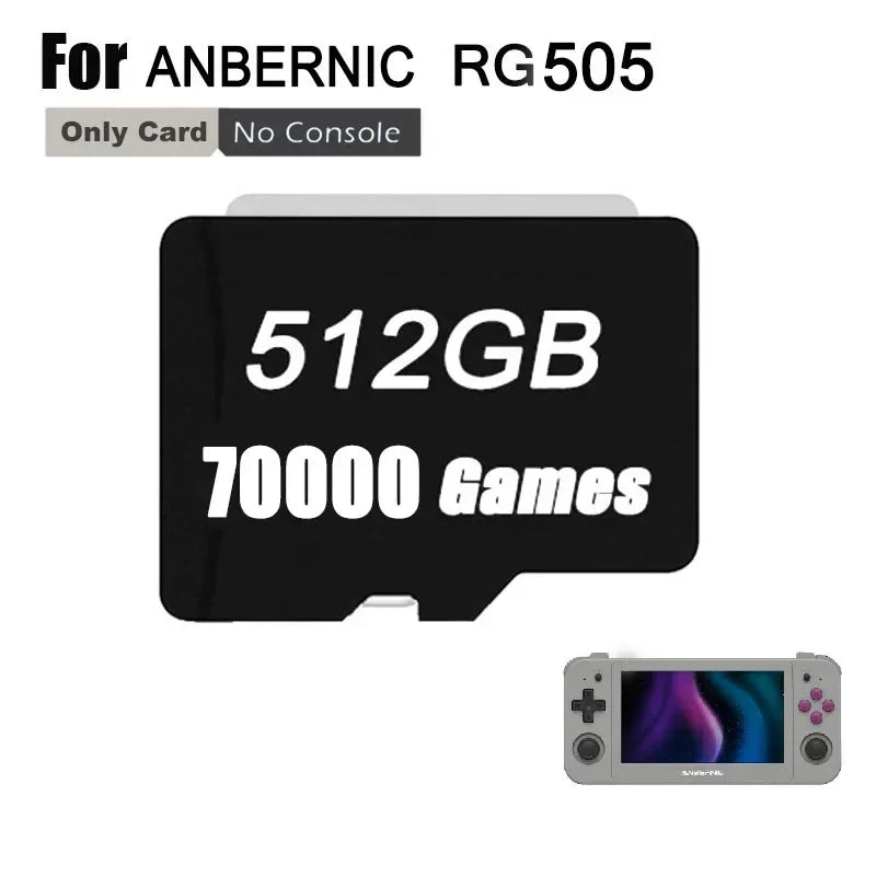 RG505 ANBERNIC TF Card Memory Cards 64G 128G 256G 512G Memory Cards Games 70000 Games PS 450 GAMES Retro Handheld Console - Fourdemall