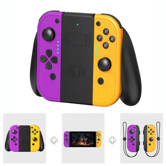 Joycons Wireless Joystick Controller For Nintendo Switch/OLED/Lite with Charging Grip Bluetooth Gamepad Wrist Strap Joy Pad - Fourdemall