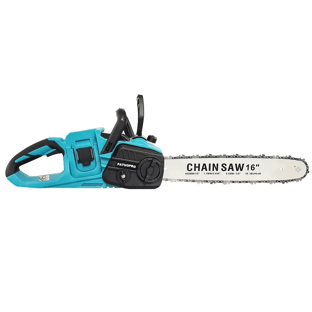 42V (21V*2) Brushless 16 Inch Cordless Electric Chainsaw Woodworking Handheld Garden Cutting Power Tools For Makita 18V Battery - Fourdemall