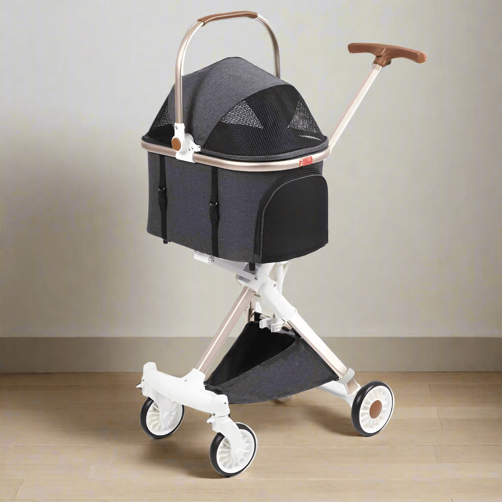 Pet Portable Foldable Dog Trolley | Small & Medium Pet Wagon - Fourdemall